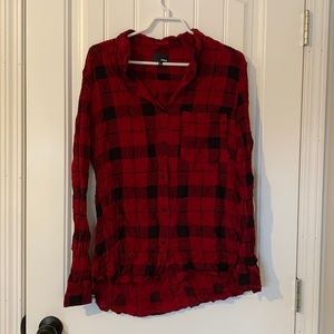 Aritzia Wilfred Free Plaid Blouse size large